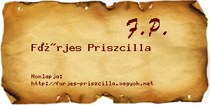 Fürjes Priszcilla névjegykártya